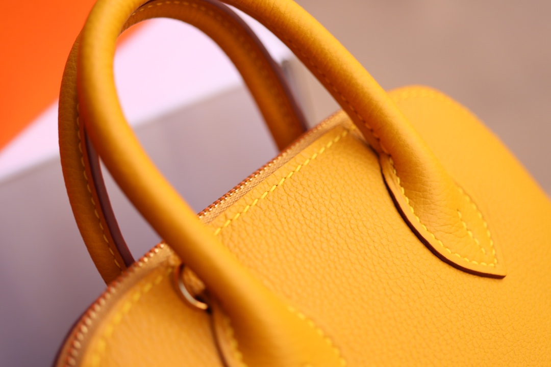 에르메스 미니 볼리드백 앰버 옐로우 금장 에버컬러